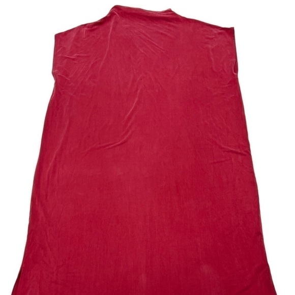 Eileen Fisher Sueded Sandwashed Cupro-Knit Funnel-Neck Dress - Picture 4 of 6